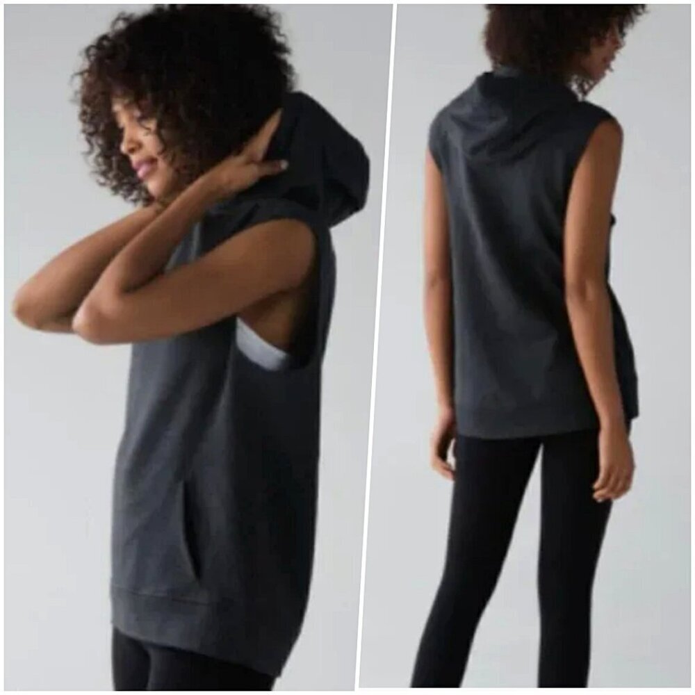 Lululemon Relaxed Sleeveless Soft Hoodie Grey 2 NWOT